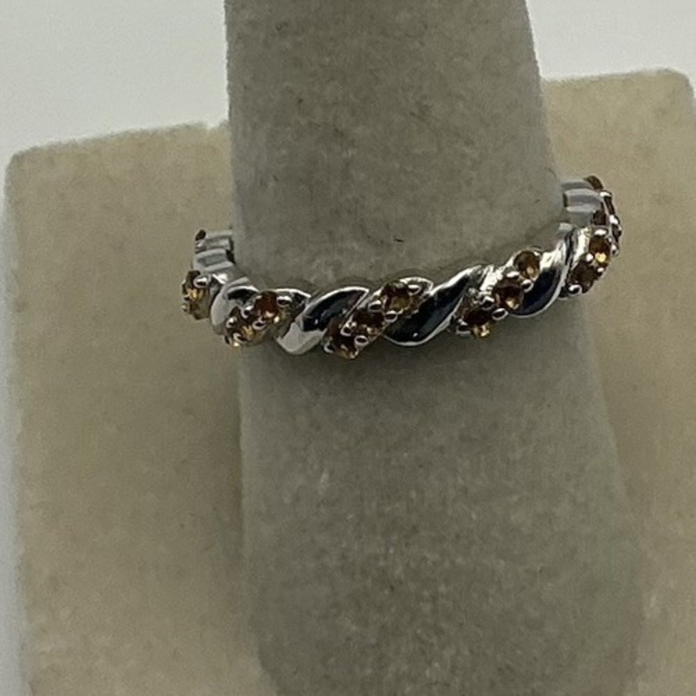 Christian James Scott Grimes Citrine Sterling Silver Ripple Ring 6 J446320